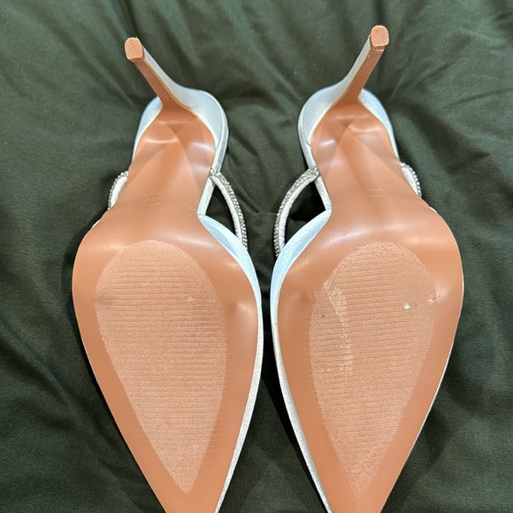 Lulus white satin stiletto heels - Picture 3 of 4